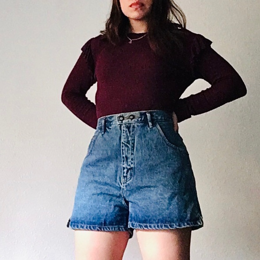 Vintage high rise high waist mom denim shorts